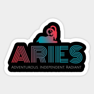 Aries adventurous independent radiant Sticker